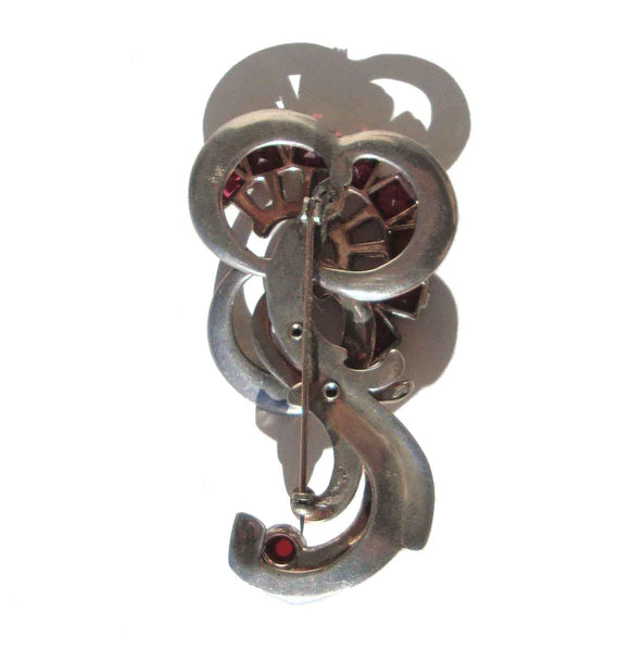 30s Sterling Silver Flower Brooch
