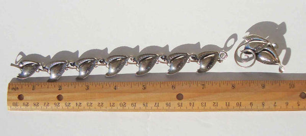 1950s Sterling Silver Leaves Jewelry