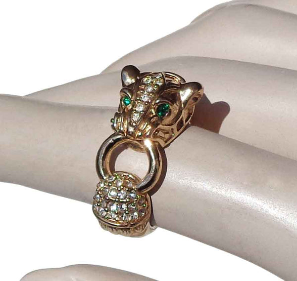 Rhinestone Leopard Ring - Metro Retro Vintage