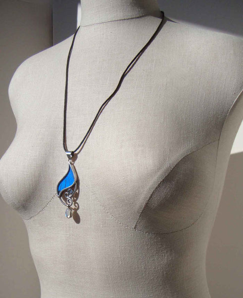 Sterling Silver Butterfly Wing Pendant Necklace