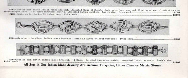 Vintage 30s Fred Harvey Bracelet Coin Silver Thunderbird Horse Dog