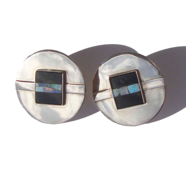 Vintage Sterling & Opal Mosaic Earrings – Great Falls Metal Works