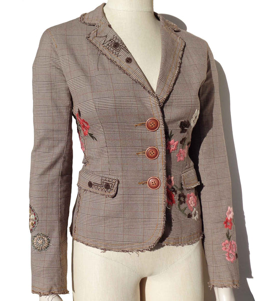 Vintage Floral Embroidered Blazer - Metro Retro Vintage