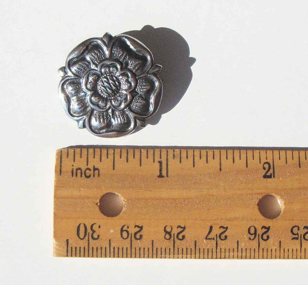 Sterling Silver Norway Rose Pin - Metro Retro Vintage