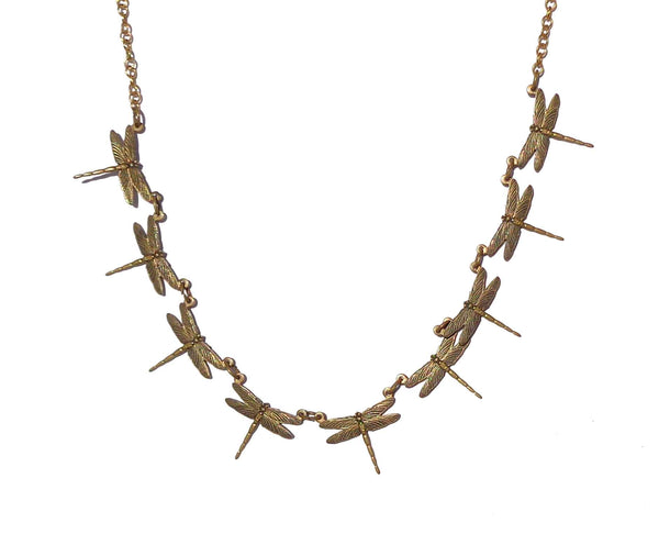 Vintage Pididdly Links Dragonfly Necklace Victorian Revival Insect Choker