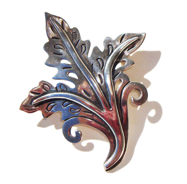 Serafin Moctezuma Taxco Leaf Brooch - Metro Retro Vintage