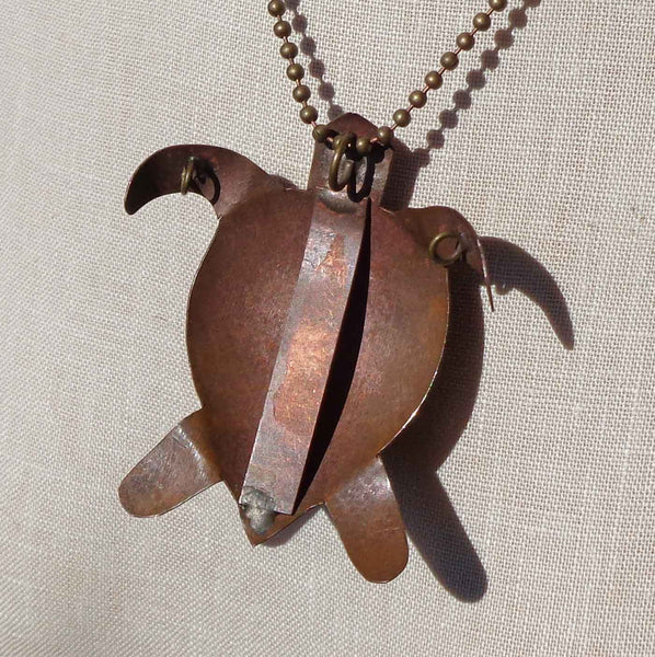 Vintage Copper Turtle Pendant