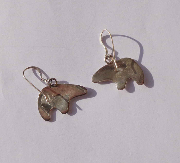 Vintage Sterling Bear Heartline Earrings