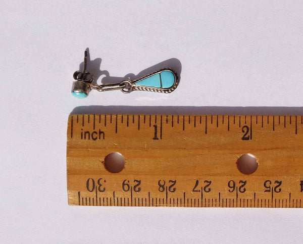 1990s Zuni Inlay Earrings - Metro Retro Vintage
