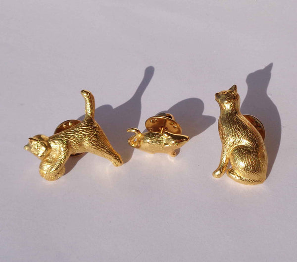 Vintage Trifari Cat and Mouse Pins