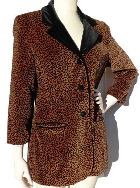 Vintage Designer Jacket Leopard Print
