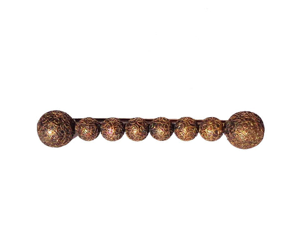 Antique Etruscan Revival Brooch Victorian Brass Bar Bin