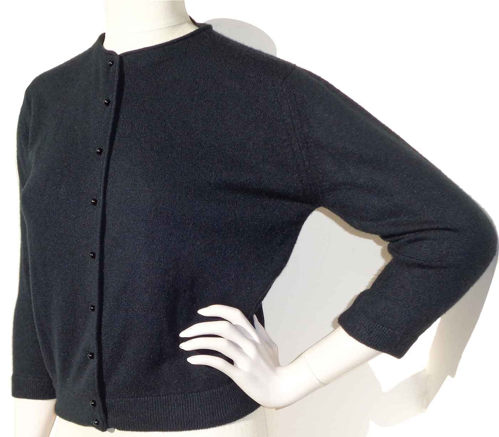 Vintage 60s Cardigan Black Wool Crop Sweater M – Metro Retro Vintage