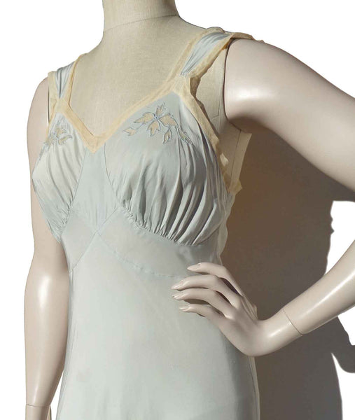1940s Slinky Blue Nightgown