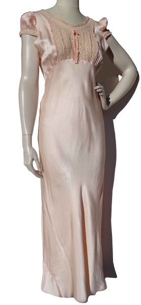 Art Deco Pink Rayon Satin Slip
