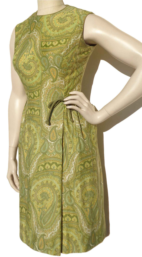 green 60s dress 60s Lime Green Polka Dot Day Dress – Better Dresses Vintage main image 1