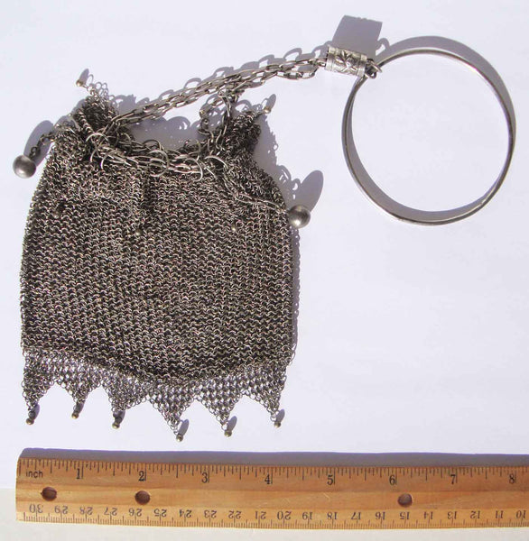 Antique Silver Chain Mesh Purse