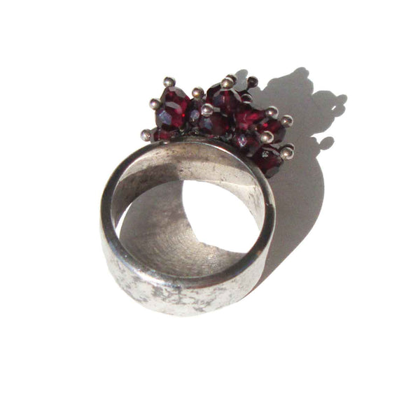 Hand Made Sterling & Garnet Ring