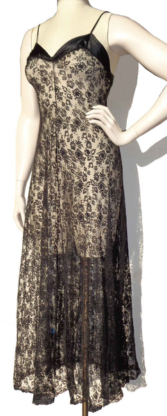 Black Lace Negligee - Metro Retro Vintage