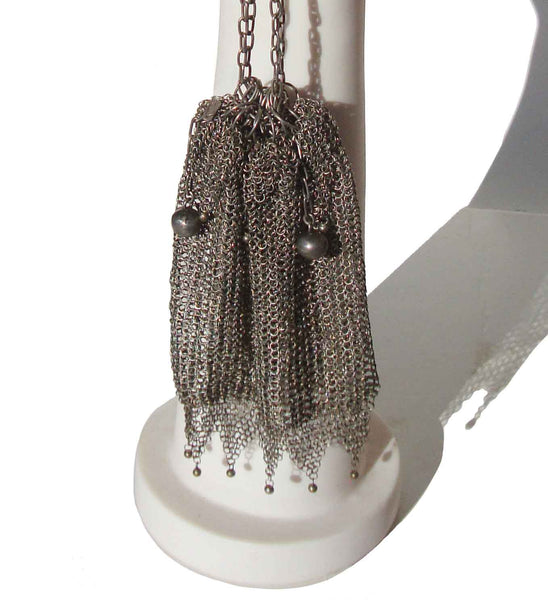 Antique 1920s Chainmail Bag 850 Silver Chinese Export Flapper Purse
