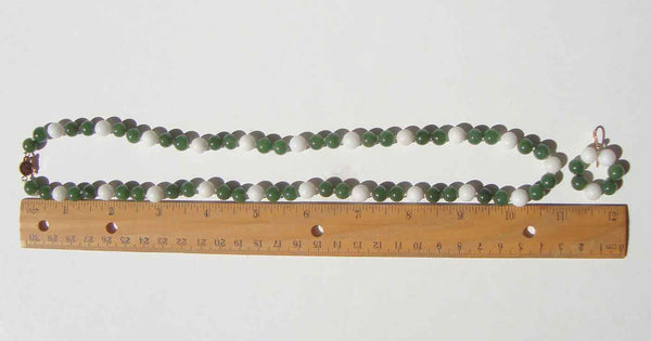 Vintage Jade Necklace & Earrings