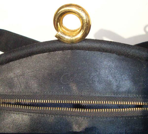 1950s Black Wool Felt Purse