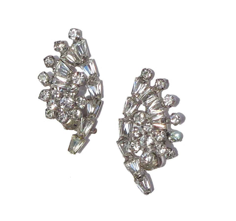 Vintage 60 Juliana Rhinestone Ear Climber Earrings DeLizza & Elster