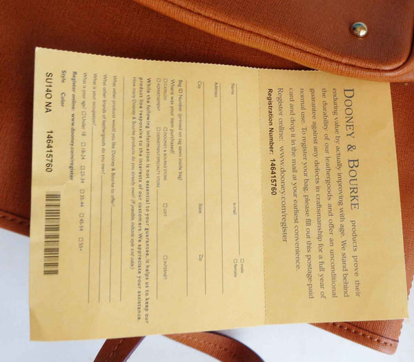 Dooney & Bourke Information Card