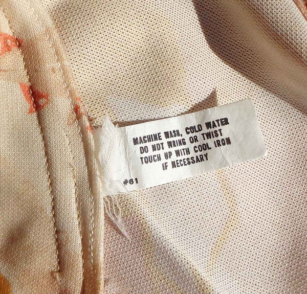 Fabric Care Instructions on Dress
