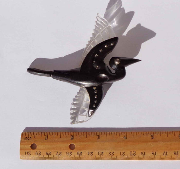 1940s Elzac Heron Bird Brooch