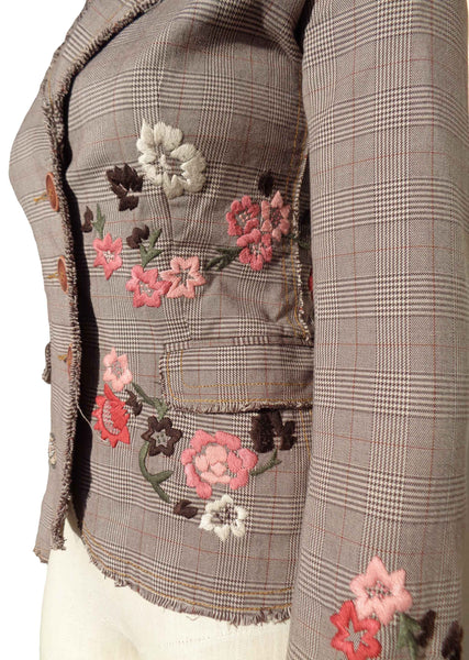 Dusty Rose Floral Embroidered on Jacket