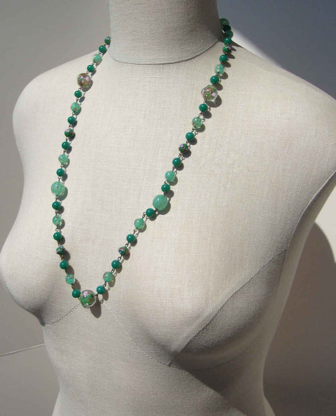 Vintage Venetian Lampwork Glass Beaded Necklace