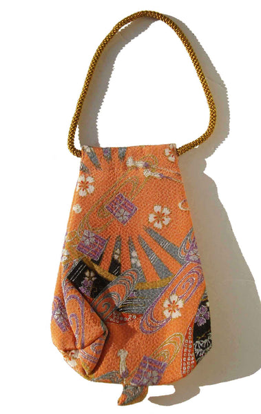 1960s Apricot Silk Hand Bag