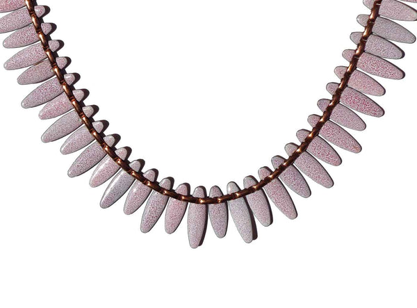 Vintage 50s Matisse Renoir Nefertiti Collar Copper Enamel Necklace