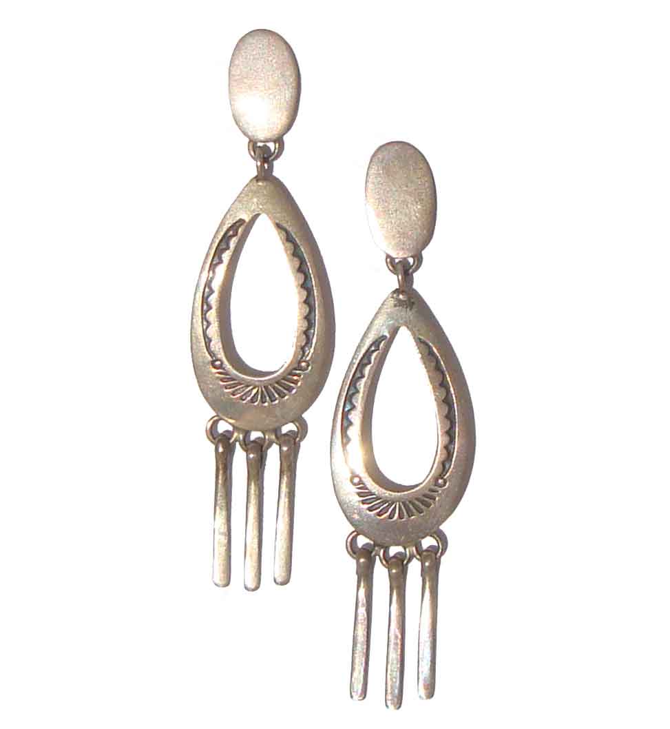 Vintage Navajo Fringe Earrings Sterling Silver Drops – Mike Platero