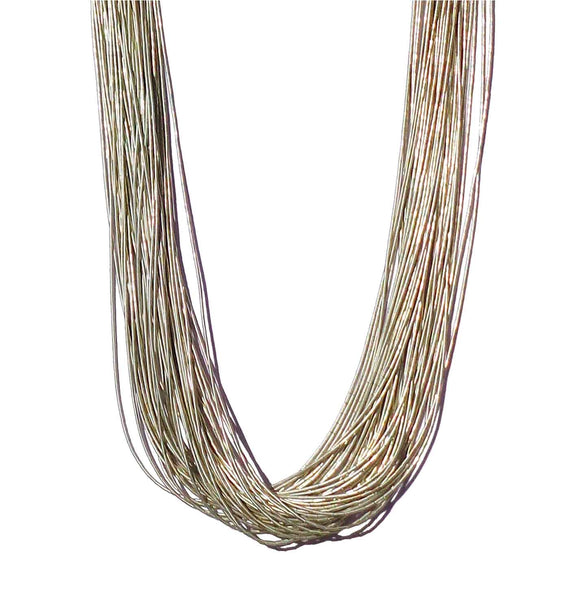 Vintage Liquid Silver Necklace 50 Strands Native American Beaded Sterling 30 Inches 