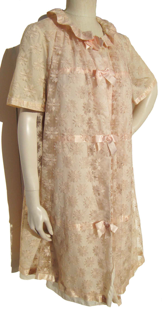 Vintage 60s Odette Barsa Peignoir Nightgown Robe M Lord Taylor