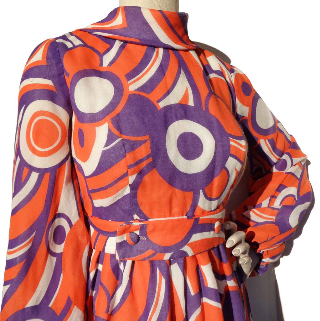 Vintage 70s Mod Dress Psychedelic Orange Purple Pop Art M – Metro Retro  Vintage