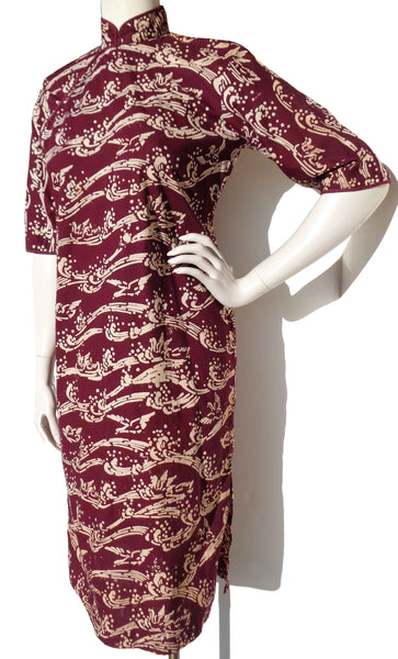60s Chinese Batik Dress - Metro Retro Vintage
