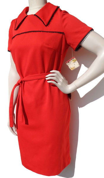 70s Red Dress - Metro Retro Vintage