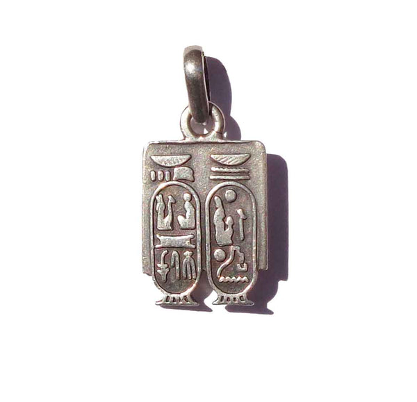 Vintage Ancient Egyptian Hieroglyph 800 Silver Pendant Pharaonic