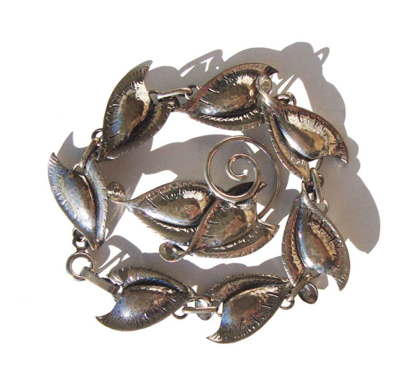 50s JewelArt Sterling Leaf Demi Parure