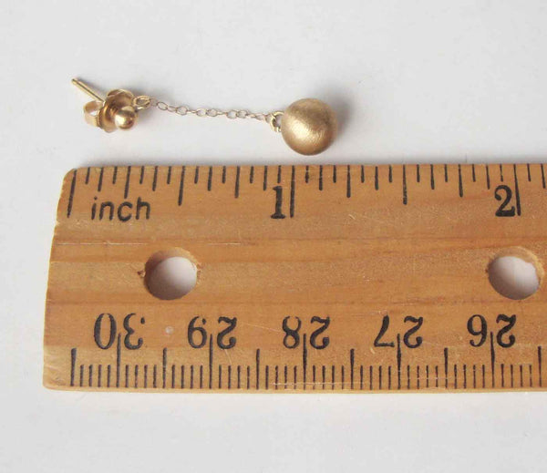 Vintage Ball & Chain 14K Earrings