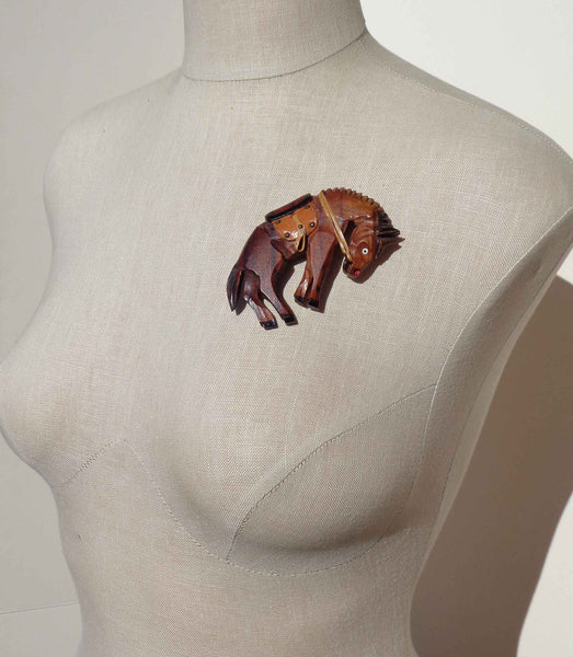40s Bucking Bronco Brooch - Metro Retro Vintage