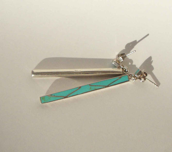 Vintage Zuni Inlaid Drop Earrings