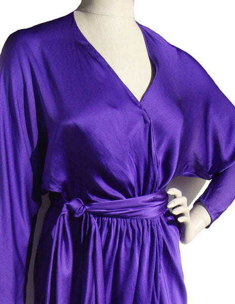 Halston Purple Wrap Dress - Metro Retro Vintage