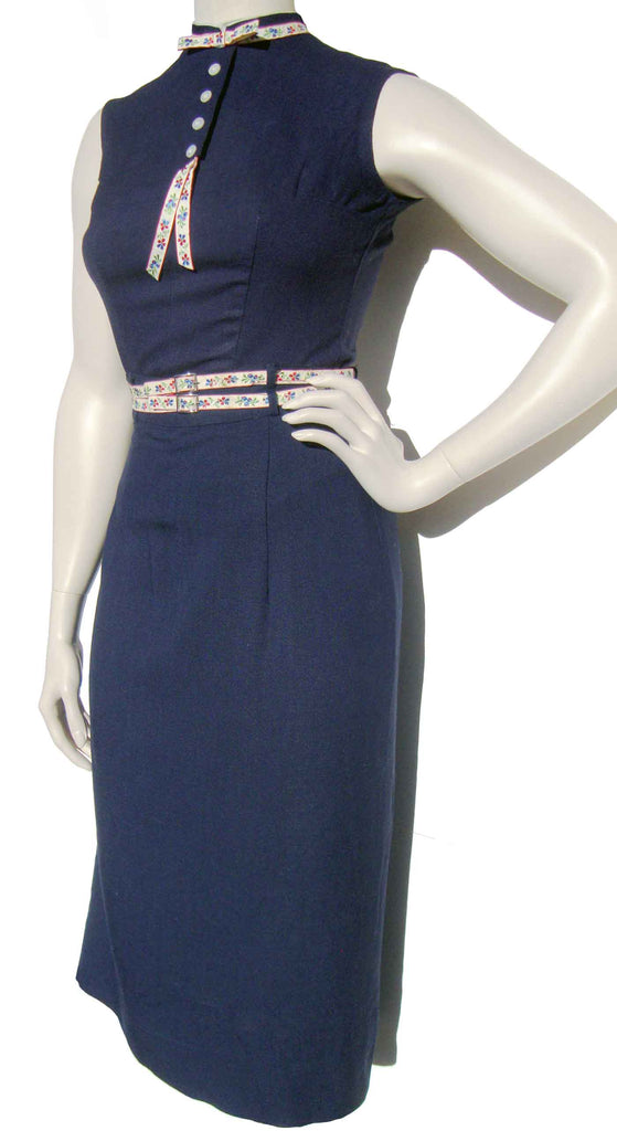 Vintage 50s Dress Set Navy Blue Top & Skirt 2-Piece by Petti XS Vintage 50s Dress Set Navy Blue Top & Skirt 2-Piece by Petti XS