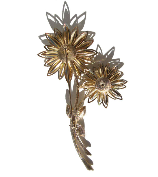 Vintage Coro Enamel Flower Spray Pin