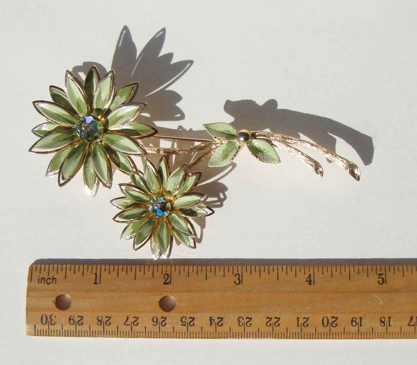 1960s Coro Enameled Flower Pin