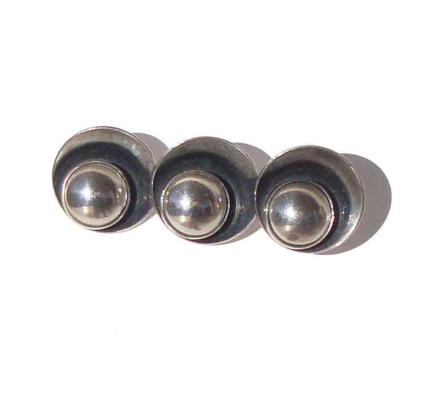 Modernist NE From Brooch Sterling Silver Triple Circle Pin - Denmark